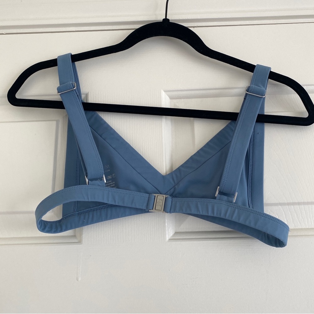 FAE swim Lais Adjustable Strap Triangle Top in Riva Blue Size Large - Picture 5 of 7